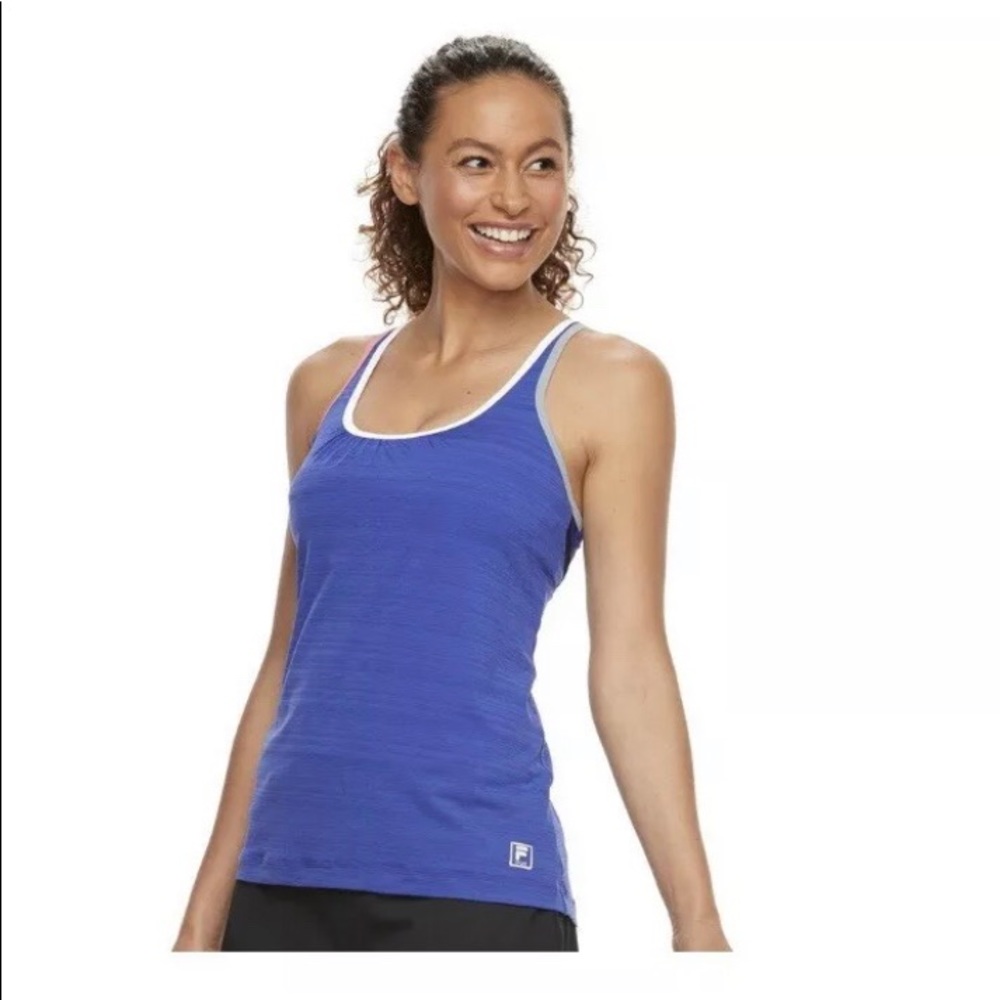 FILA Sport Tru-Dry Built-In Bra Tank Top, Blue